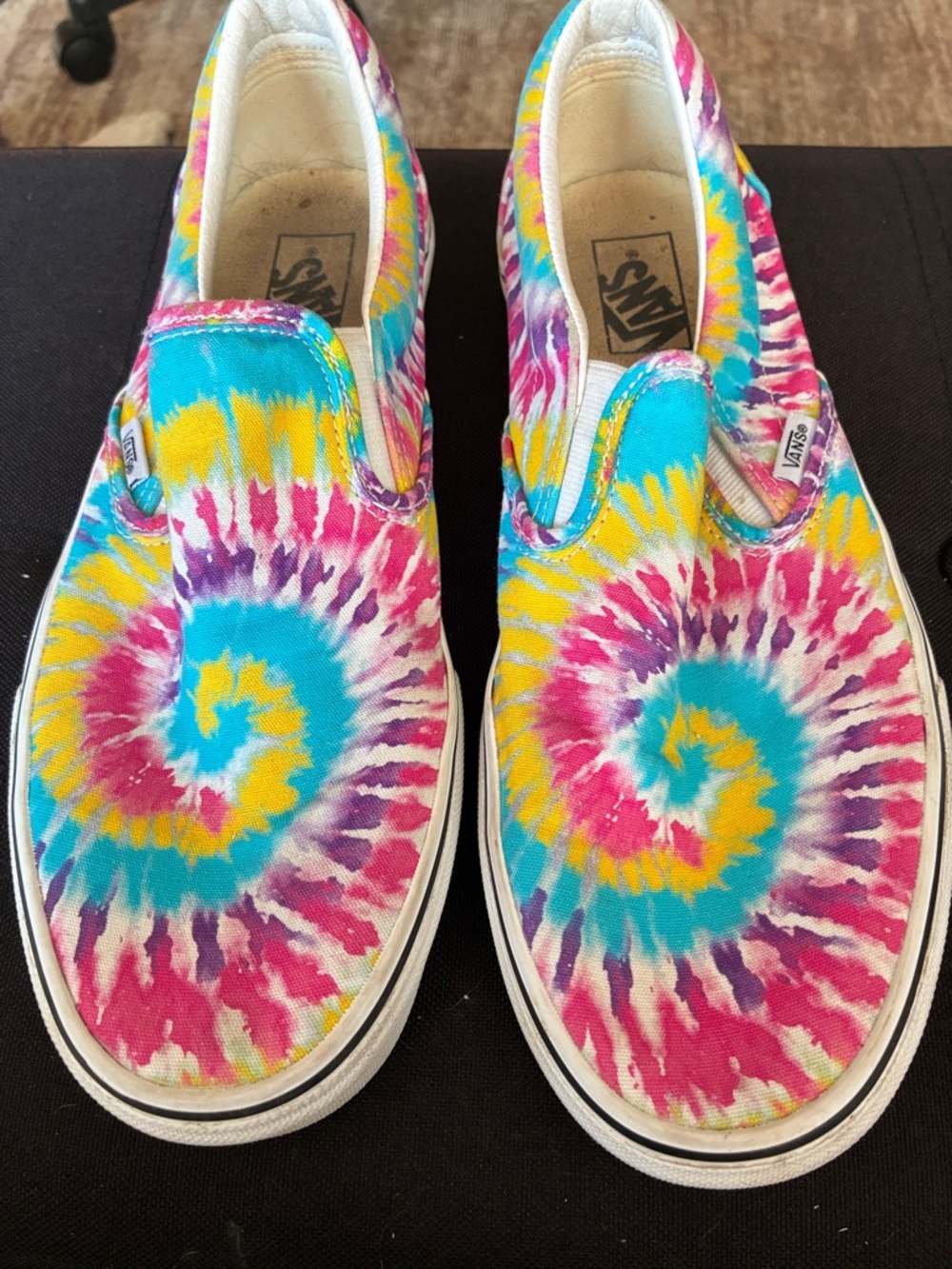 Vans Tie-Dye Slip-On Canvas Sneakers - Turquoise Pink Yellow Purple